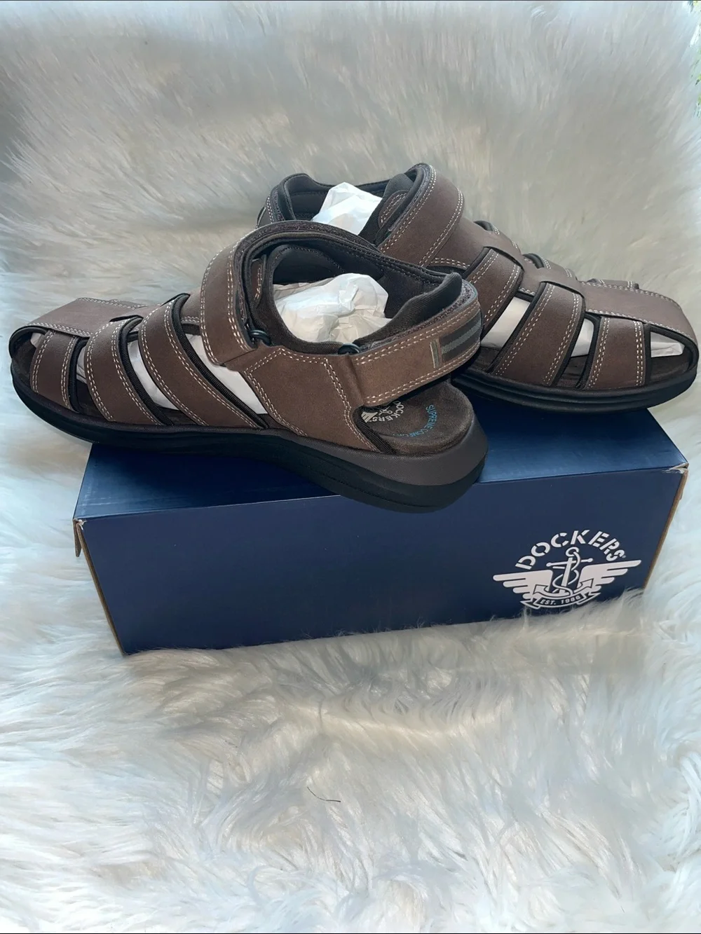 🆕 Dockers Men’s Sandals Byrd Outdoor Sport Fisherman Size 10W Dark Tan